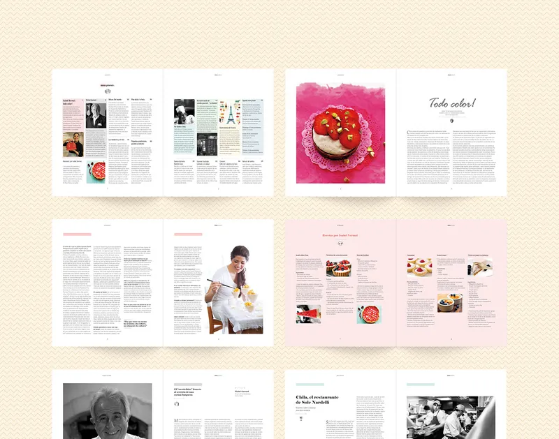 Spreads from Mon plaisir magazine