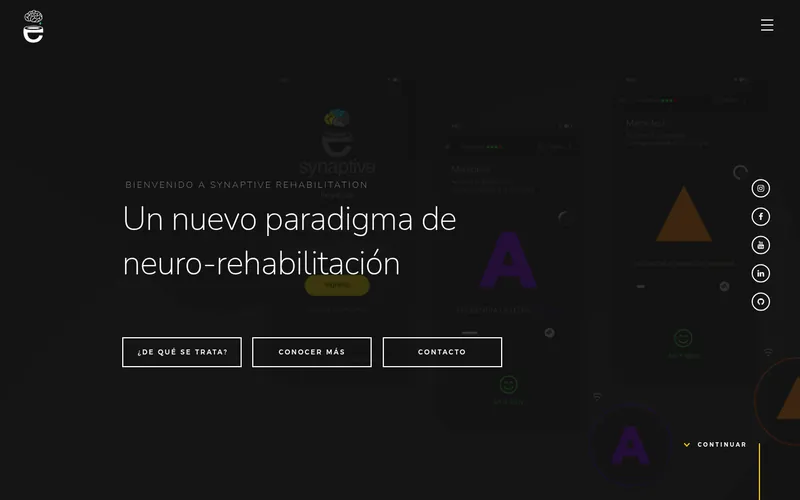 Synaptive Rehabilitation website home